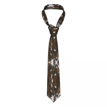 Formal piele de Vacă Tan Animal Print Cravata pentru Barbati Personalizate de Matase Animal de Blană Textura de Afaceri Cravată