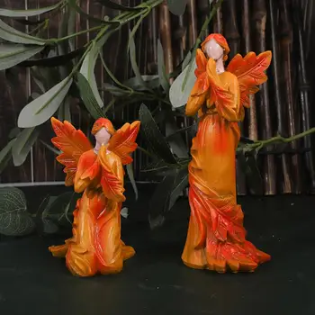 Frunze De Arțar Înger Ornament Rafinat Manopera Rășină Înger Figurina Pentru Casa De Vacanță Decorare Festive