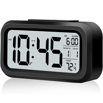 Ceas cu Alarmă Digital,Baterii Ceas cu Alarmă, Cu Lumina de Noapte a Amâna Data de 12/24H Temperatura Interioară