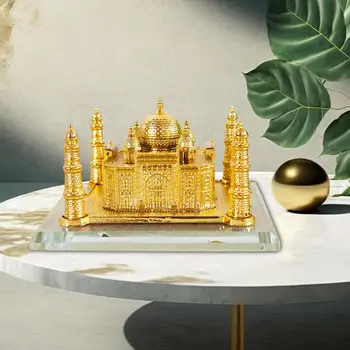 Metal India Taj Mahal Model Ornament Decor Durabile 10.5x11x16cm obiecte de Artizanat pentru Baruri, Cafenele Elegante