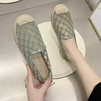Ochiurilor de plasă Respirabil pentru Femei Pantofi de Vară coreea Style Moda Plat Gol unu-la-Unu Slip-on Pantofi de Toate-meci Moale cu talpi de Pantofi Plat