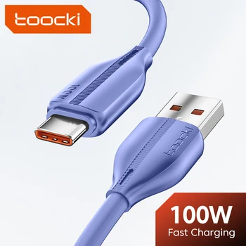Toocki 100W USB de Tip C Cablu 6A Rapid de Încărcare de Sârmă Pentru Huawei Honor Xiaomi Poco Oneplus Samsung USB de Tip C-C Cablu de Date