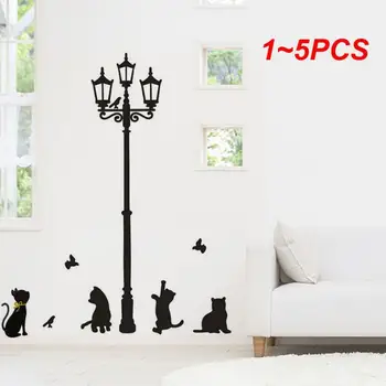 1~5PCS de Creație Populară Veche Lampa de Pisici și Păsări Autocolant Perete Desene animate pictura Murala de Perete Home Decor Camera Copii Decalcomanii Tapet