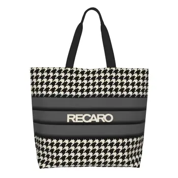 Recaros Logo-Ul De Cumpărături De Alimente Tote Sac Femei Personalizate Canvas Shopper Umăr Saci De Mare Capacitate Geantă De Mână