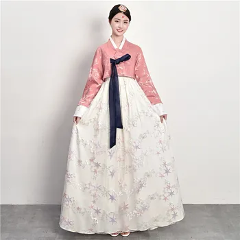 Îmbrăcăminte Tradițională Coreeană Multicolor Naționale Hanbok Rochie Palat Vechi Halat Elegant Printesa Emboridery Nunta Rochie De Petrecere