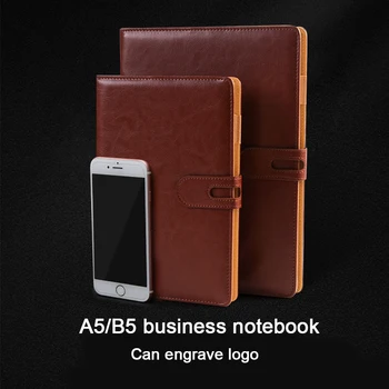 (Poate Grava Logo-Ul) A5/B5 Afaceri Din Piele Pot Notebook, Notepad Catarama, Săli De Minute, Student Jurnal, Note De Călătorie