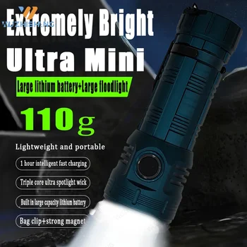 Portabil Mini LED Lanterna 3LED Ultra Lumină Puternică Lumina Flash USB baterie Reincarcabila Built-in Baterie cu Pix Clip si Coada Magnet
