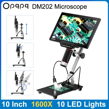 Opqpq ODM202 1600X Lupa Video Biologice HD Microscop 10 inch HDMI Digital LCD Microsc cu Suport pentru Laborator de Lipit