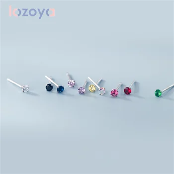LOZOYA Femei Moderne Cercei 100%Argint 925 Piercing 10 Culori 2022 Nouă Tendință Zircon Minimalist Bijuterii Rafinate