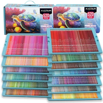 520 Culori Profesionale Ulei de Creioane Colorate Artist Creioane Moi Stabilit Serie de Plumb pentru Carte de Colorat Schiță de Desen de Artă