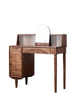 Personalizate Nordic minimalist, retro lemn de nuc negru masa de toaleta, jurnal din lemn de cires mică unitate dormitor