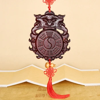 Mahon capul fiarei bârfă oglindă pandantiv sculptură în lemn feng shui toaletă din ușă în ușă la ușă, dormitor, bucatarie feng shui