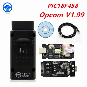 OPCOM v1.59 V1.70 1.95 1.99 firmware mai buna calitate OP-COM Pentru Opel Diagnostic-instrument OP COM cu real pic18f458 poate fi o actualizare flash