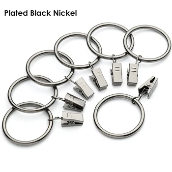 Sungshida 50Pack Negru Placat cu Nichel Clip Inele de Oțel Perdea Inele de Perdea Accesorii Pentru 22-35mm/7/8-11/8Inch Diametru Tije