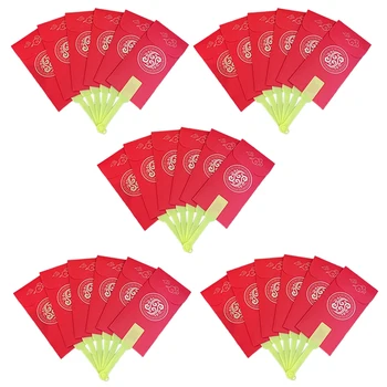 5Pcs Plicuri Roșu Chinez Fan Plic Roșu Bani Norocos Plic Set Plicuri Roșu Anul Nou Chinezesc, Anul Nou Pachet Rosu Set Kit